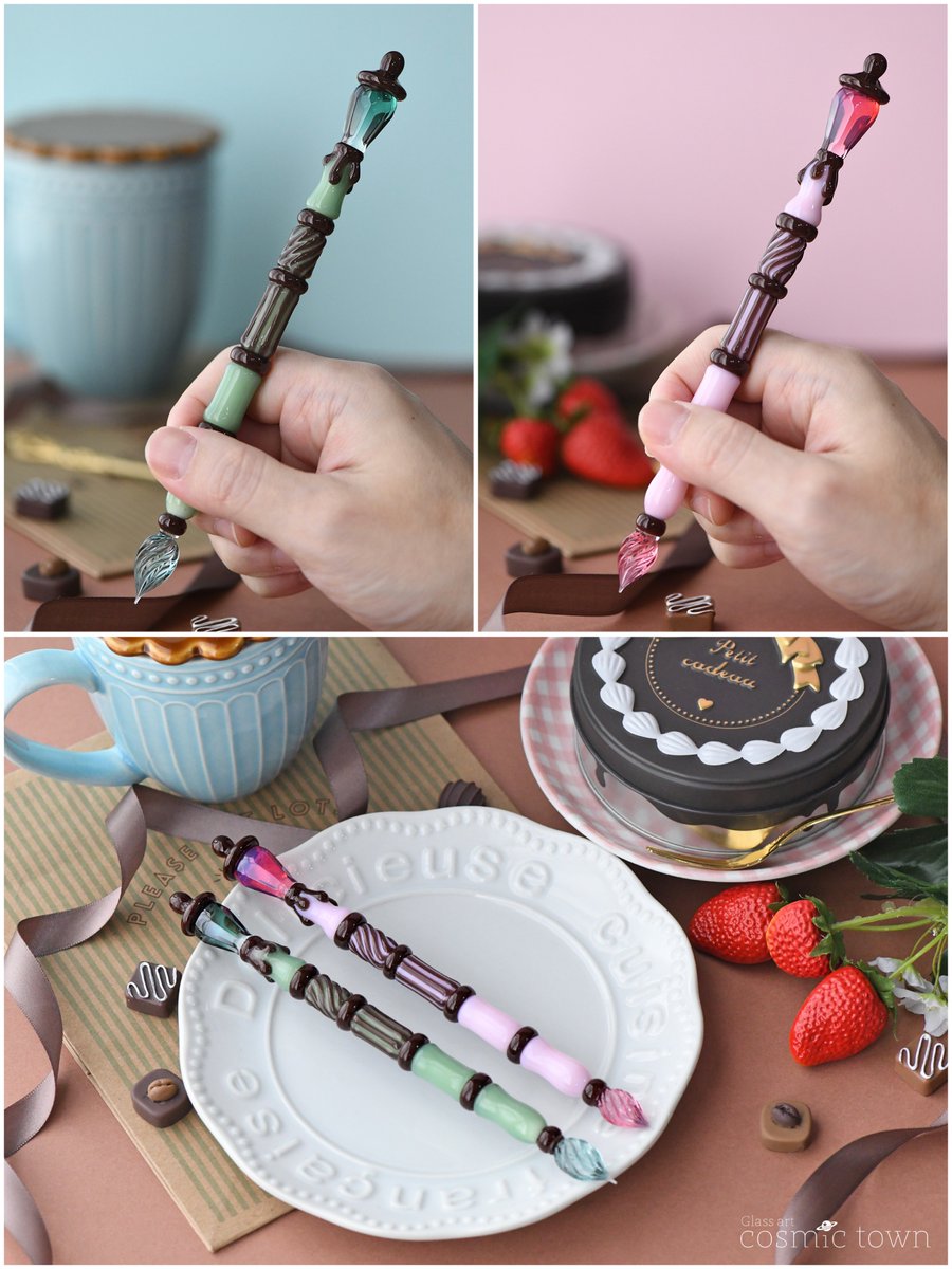 あまーいガラスペン🍫 もうすぐ完成✨