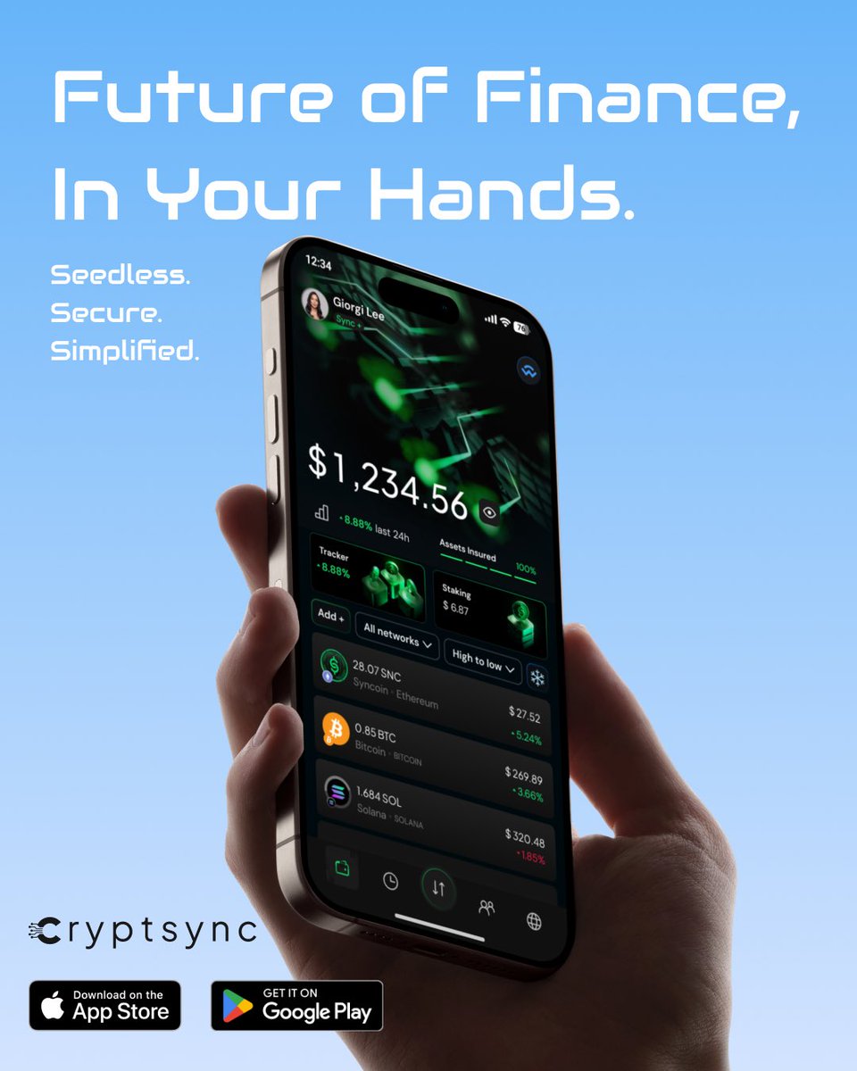 Finance, but finally… free. Sync smarter with Cryptsync. #Crypto #Fintech  #cryptowallet #DigitalAssets #CryptoCommunity #Blockchain #WealthBuilding