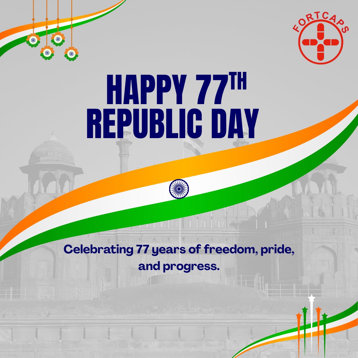 This Republic Day, Fortcaps Healthcare Limited reaffirms its commitment to a healthier and stronger India.

We extend warm wishes to our dedicated employees, healthcare partners, and well-wishers. 

Celebrating the spirit of unity and progress.
Happy Republic Day!