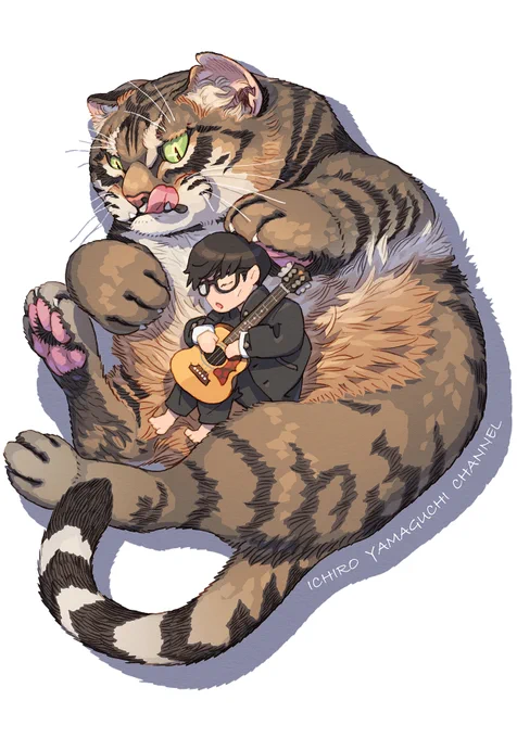 最近ずっと一郎さんのチャンネルに元気頂いてますので久しぶりにファンアート的な絵を描きました!山口一郎さんとご実感のココちゃんのイラストです #山口一郎 #サカナクション