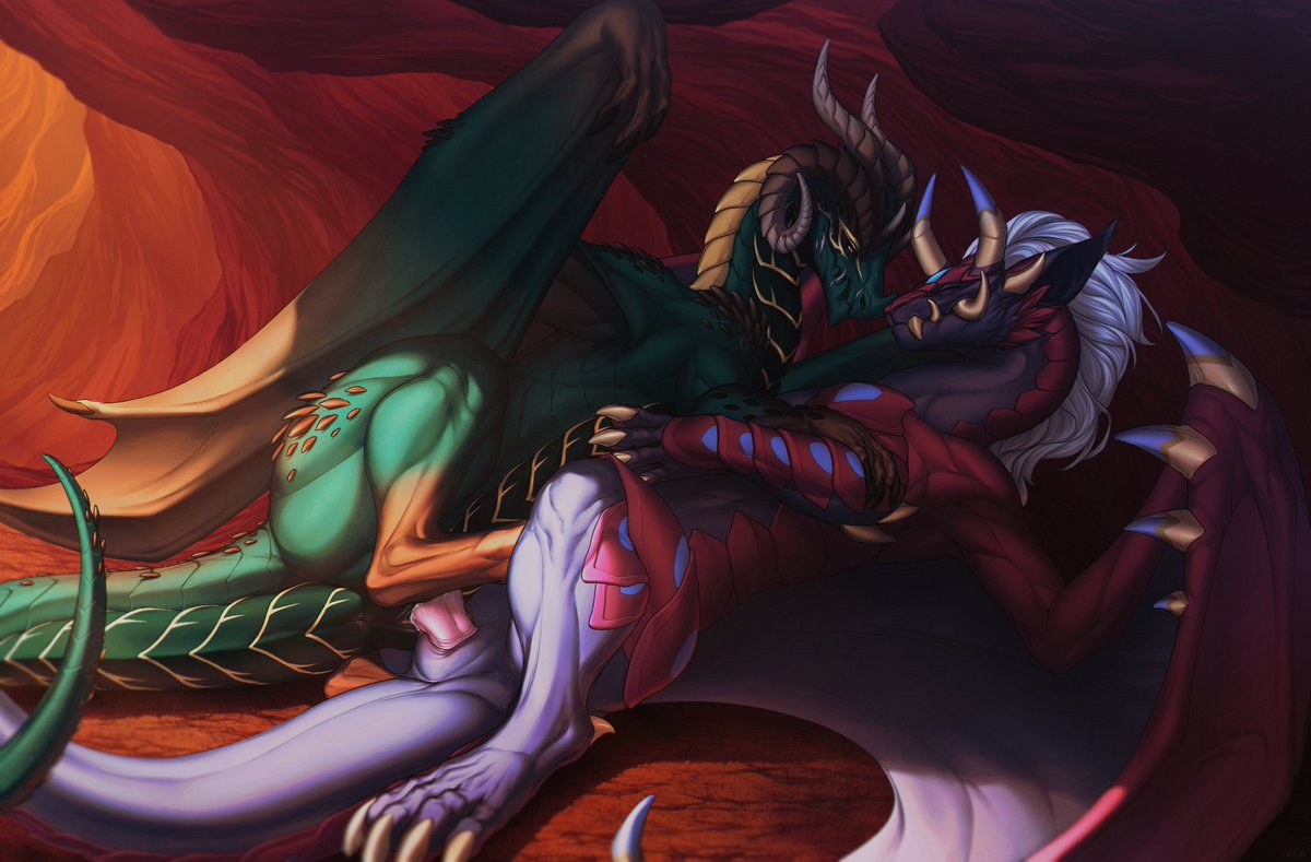Relaxing in the canyon, for Cr0wn
#art #digital #dragon