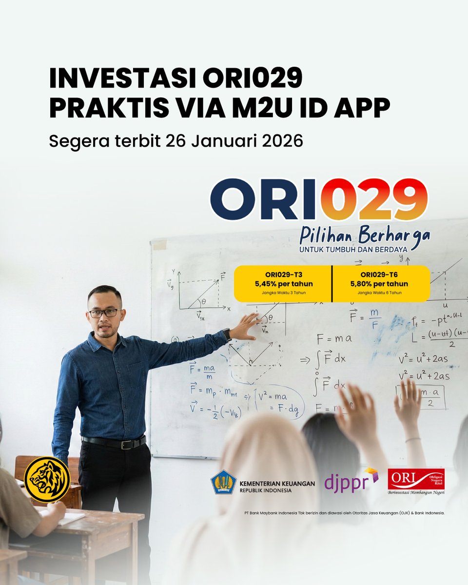 Segera terbit Obligasi Negara Ritel Seri 029 (ORI029) 26 Januari – 19 Februari 2026!
Jangan lewatkan kesempatan berinvestasi dengan aman dan dijamin oleh Pemerintah melalui Obligasi Negara Ritel! Mulai persiapkan dana Anda untuk investasi masa depan dan dapatkan keunggulan yang