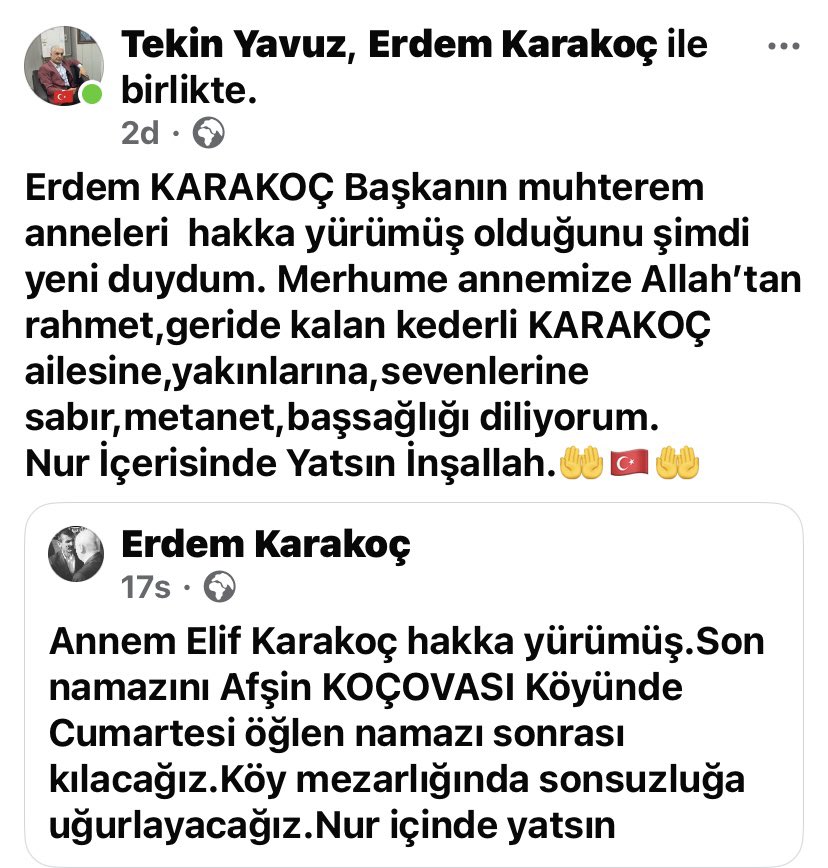 VEFAT/TAZİYE  
<a href="/ErdemKarakoc/">Erdem KARAKOÇ</a>