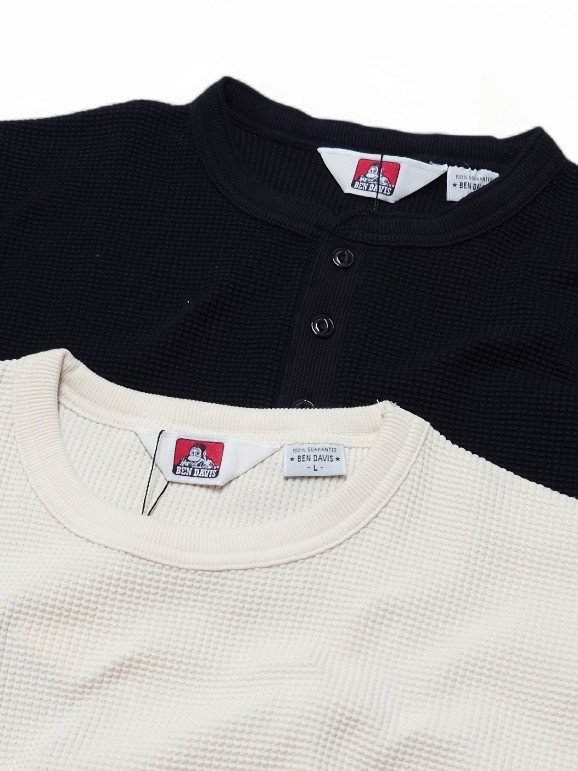 SOULSTYLEGROUP's tweet image. 【 BENDAVIS/ベンデイビス 】
⁡程よい厚みでソフトな肌触りのコットン素材の凸凹した立体感あるワッフル生地の⁡ヘンリーネック、クルーネックロンT‼️
短い丈のややゆったりとしたワイドシルエットでインナー使いなど幅広いスタイルに相性が良い1着⁡️️⭕️

#bendavis  #ベンデイビス #soulstyle