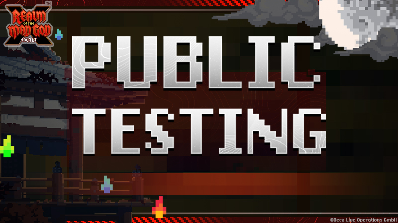 Realmers,

Public Testing for our Valentine’s event is live!

The Druid is back too for this PT, plus dungeon events, cosmetics, fixes, UT reskins, quests, and more.

PT runs now through Mon, Jan 26 at 9am CET. Jump in and try it out!!!

Blog post here: remaster.realmofthemadgod.com/?p=5585