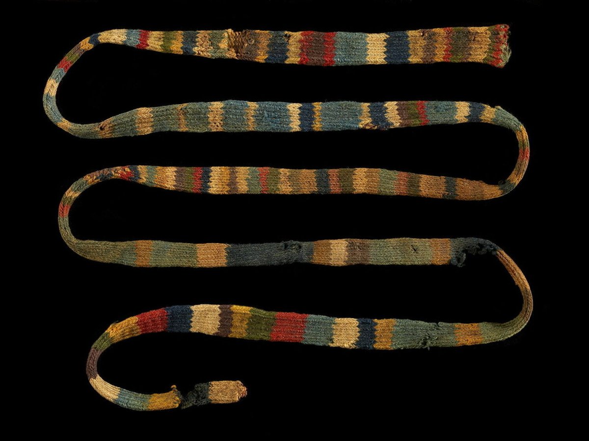 A knitted belt from the Byzantine Empire, c.420-600 AD.