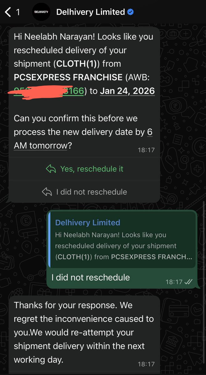neelabh_narayan's tweet photo. @delhivery @help_delhivery What nonsense is this? @jagograhakjago https://t.co/M7K3LbWtM7