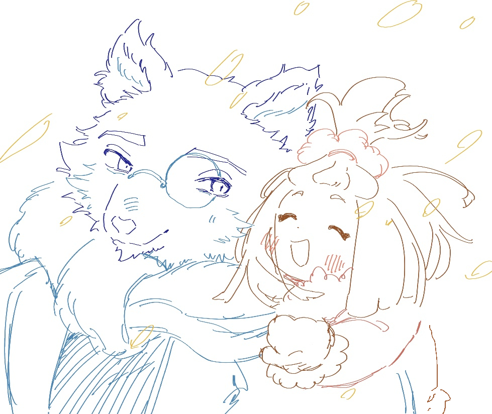 先週公開された読切まんが「獣人、少女を飼う」、たくさんの方に読んでいただけて胸がいっぱいです。

ダウナーマッチョの獣人というニッチなキャラが受け入れられて誠に嬉しかったです。ありがとうございました！