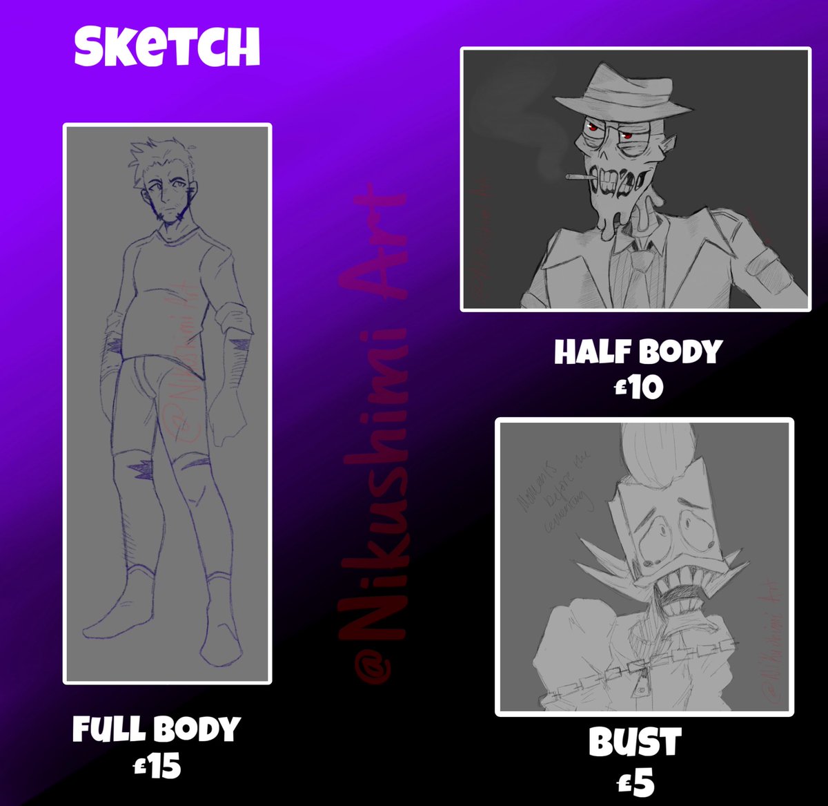NikushimiArt's tweet photo. My art commissions are now open! 

I can only post 4 pictures so I've posted the most important ones. 
I'll add this here, all available to be seen on my Instagram page https://t.co/ellwPwrQjw

#artcommissionsopen #artcommissionsavailable #thegaslightdistrict #ocart #comissions https://t.co/YEdTGkNE1f