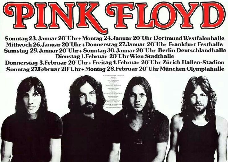 pinkfloyd's tweet image. On this day in 1977, Pink Floyd began their European tour, presenting Animals alongside the Wish You Were Here album, along with encores which were commonly Us And Them, and Money. This poster focused on the German, Austrian and Swiss dates, using the band portraits from the…