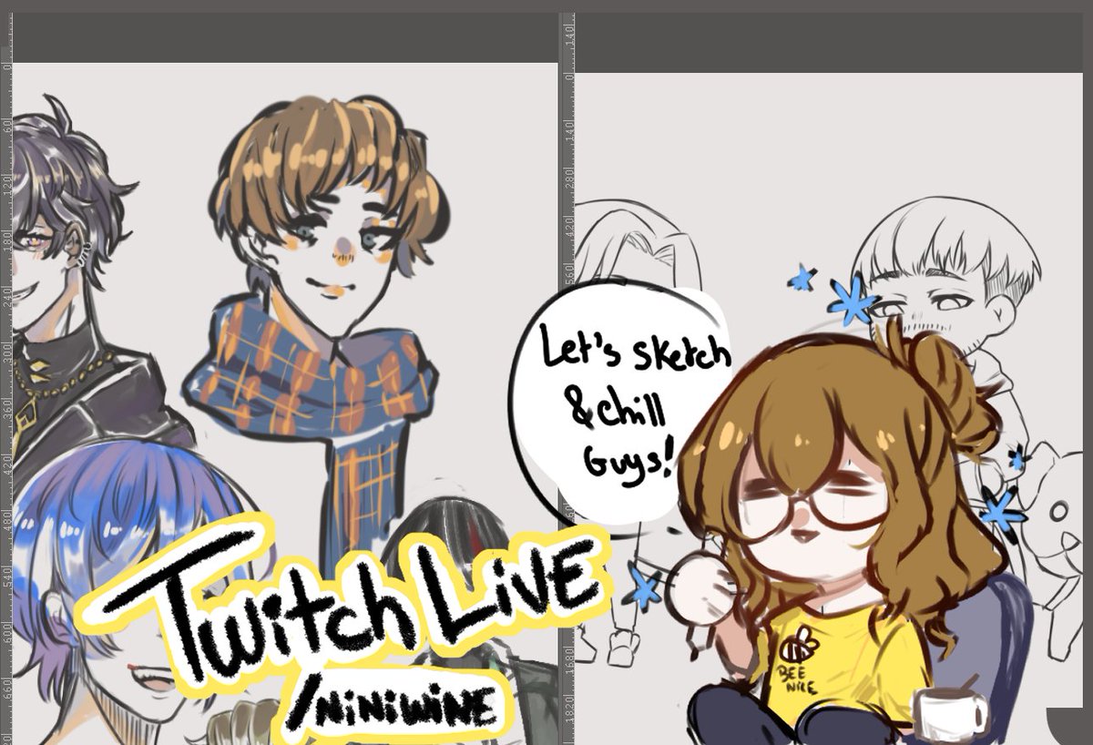 Little work time and sketch (sometime) 💪
twitch.tv/niniwine