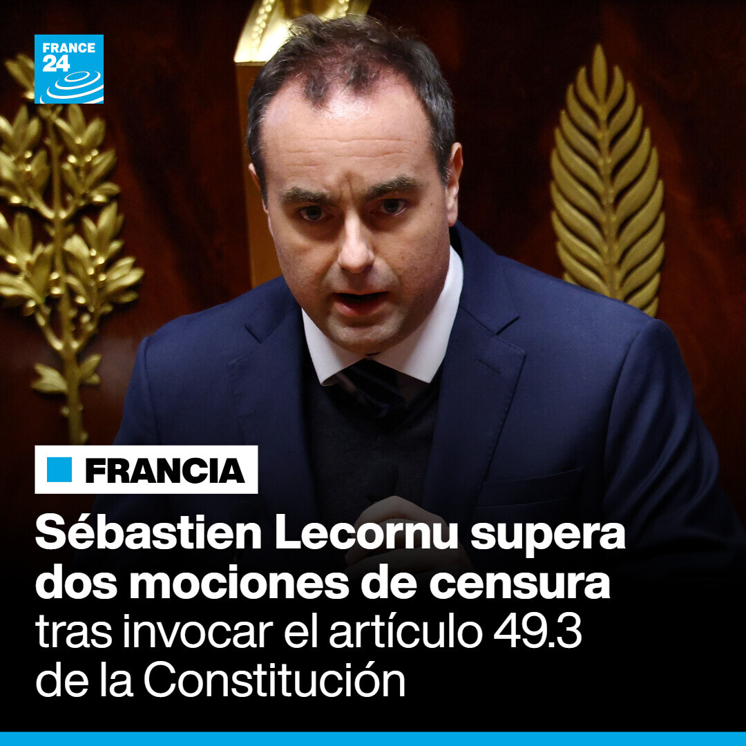 🇫🇷 El Gobierno del primer ministro francés, Sébastien Lecornu, esquivó dos mociones de censura. Una presentada por La Francia Insumisa y la otra por Agrupación Nacional. Las mociones fueron convocadas después de que el premier invocara el artículo 49.3 ➡️ f24.my/Bgwz