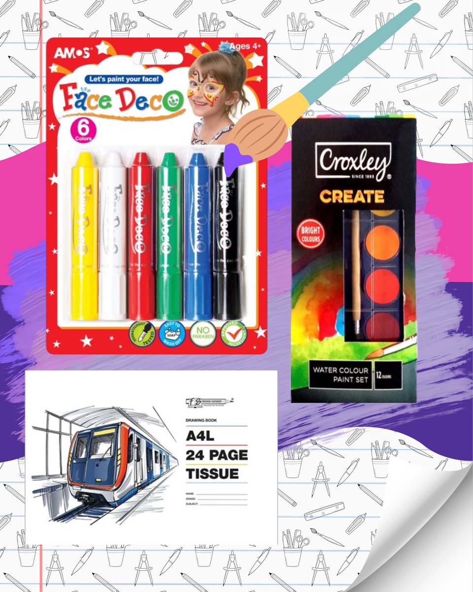 lootcoza's tweet image. Prep for Success.
Kickstart creativity with all the school and craft essentials in one place. From colourful paints, crayons, and pencils to clay, glue, and sketchbooks—everything young learners need to create, explore, and succeed.
Create. Colour. Craft. Conquer.