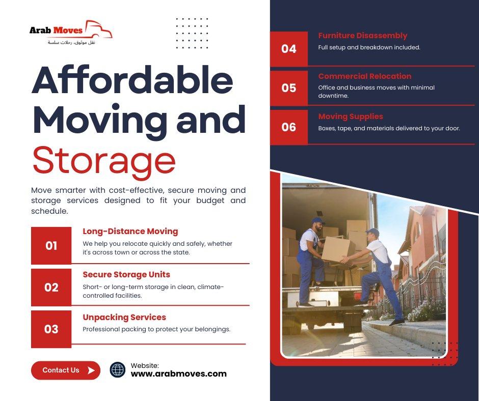arabmovesuae's tweet image. Effortless Relocation, Every Time   "Arab Moves takes care of the details so you can enjoy the journey 📦✨." 📞 Call/WhatsApp: +971 56 438 4042 📧 Email: contact@arabmoves.com 🌐 Website: arabmoves.com
Hashtags: #ArabMoves #DubaiRelocation #RelocationMadeEasy
