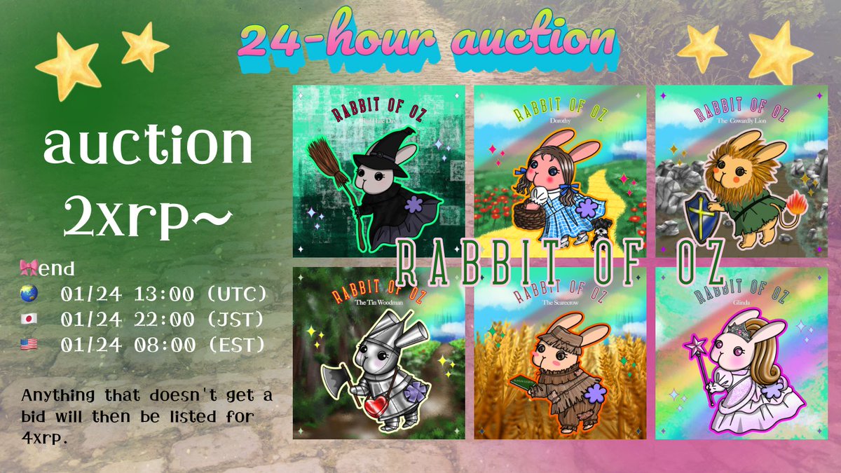 ✨24-Hour Limited Auction✨ The Oz Rabbits are waiting for you! 🪄 This  auction is open for 2xrp, so be sure to check it out! 🥳 🐰 USALOVER ~  Rabbit of Oz （6