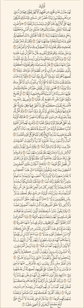 AzKu0's tweet image. قال الله تعالى :
{إن الذين آمنوا وعملوا الصالحات لهم جنات الفردوس نزلاًخالدين فيها لايبغون عنهاحولاً}
سورة الكهف
قال النبي ﷺ:
{من قرأ سورة الكهف في يوم الجمعة أضاء له من النور ما بين الجمعتين}
صدق رسول ﷲ ﷺ
كل الكهوف مُظلمة
إلاالكهف في مُصحفنا فيه 
نوريضيء لنّا ما بين الجمعتين.