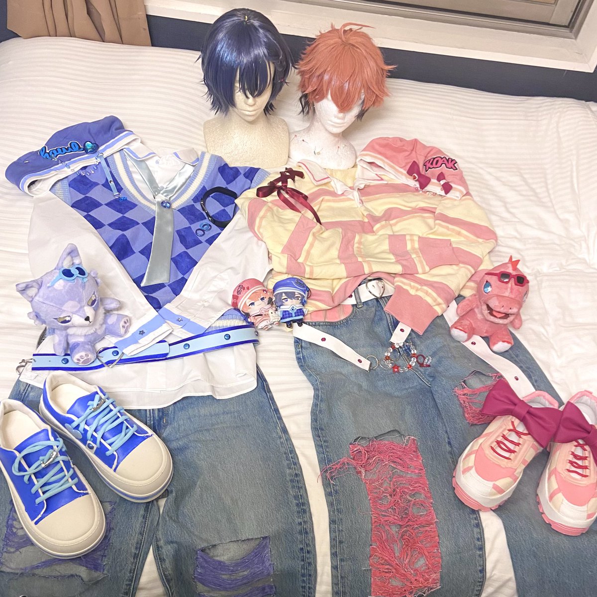 完成〜〜〜😭🩷💙🩷💙🩷💙
本日アコこちらで行きます.....!!!!!✊生地から何から何まで全部お揃いにしてがんばりました❗️❗️❗️