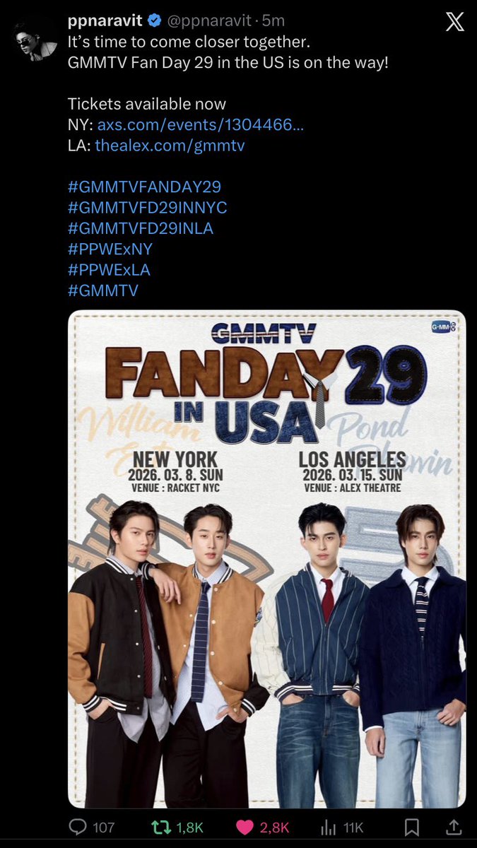 📸 ppnaravit tw It's time to come closer together. GMMTV Fan Day