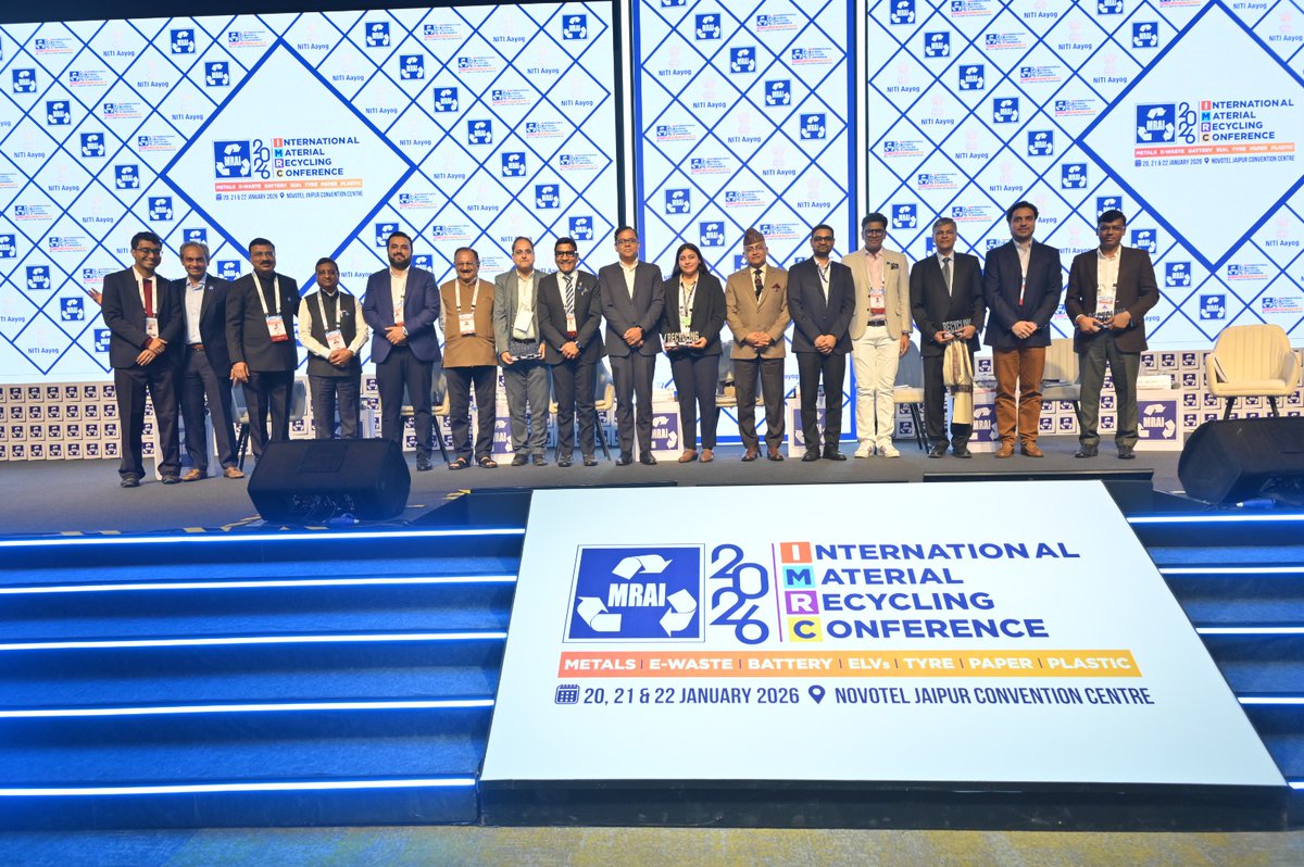 NITIAayog's tweet photo. NITI Aayog released three reports on enhancing the circular economy in End-of-Life Vehicles (ELVs), Waste Tyres, E-waste and Lithium-ion Batteries.

The launch took place on 22 January 2026 during the Material Recycling Association of India (MRAI)–International Material Recycling Conference (IMRC), held in Jaipur. The reports were developed through extensive consultations with key stakeholders, including line Ministries, regulators, industry representatives and knowledge partners.

The reports analysed key challenges across the circular economy ecosystem and provided recommendations for infrastructure development, sector formalisation, strengthening the Extended Producer Responsibility (EPR) framework, and enhancing economic potential for revenue generation.

The reports aim to improve resource efficiency, strengthen material security and advance sustainability in India.

Access full reports here:

Report 1: https://t.co/dk3RGYqcdE

Report 2: https://t.co/2SrN4DlwuE

Report 3: https://t.co/jKH5vGJyXN

#NITIAayog #CircularEconomy #ResourceEfficiency #MaterialSecurity #SustainableIndia #ELVs #EWaste #LithiumIonBatteries #IMRC2026