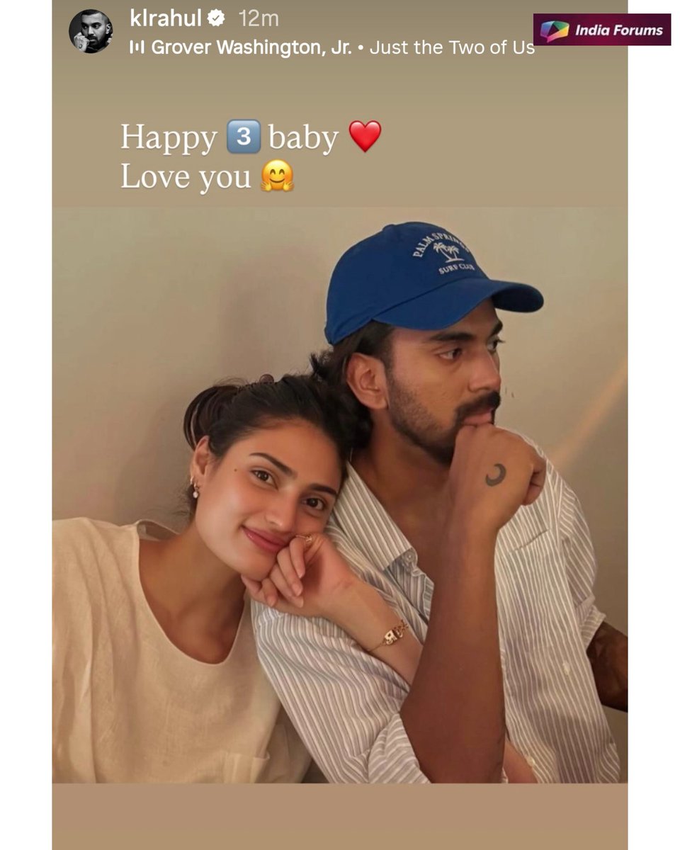 indiaforums's tweet photo. KL Rahul's cute 3rd Anniversary wish for Athiya Shetty ❤️
.
.
.
#KLRahulAthiya #3YearsOfMarriage #AthiyaRahul #IF #IndiaForums https://t.co/6iElPkuWbR
