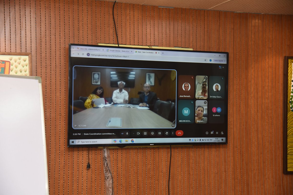 Goa state coordination committee meeting (online mode) was held on 23.01.26 under the chairmanship of Smt. Meghana shetgaonkar, Director GSCERT, Goa. Prof. Jaydip Mandal I/C Principal, Pro. Ratnamala Arya, Head, DEE and Dr. Soyhunlo Sebu, state coordinator attended the meeting.
