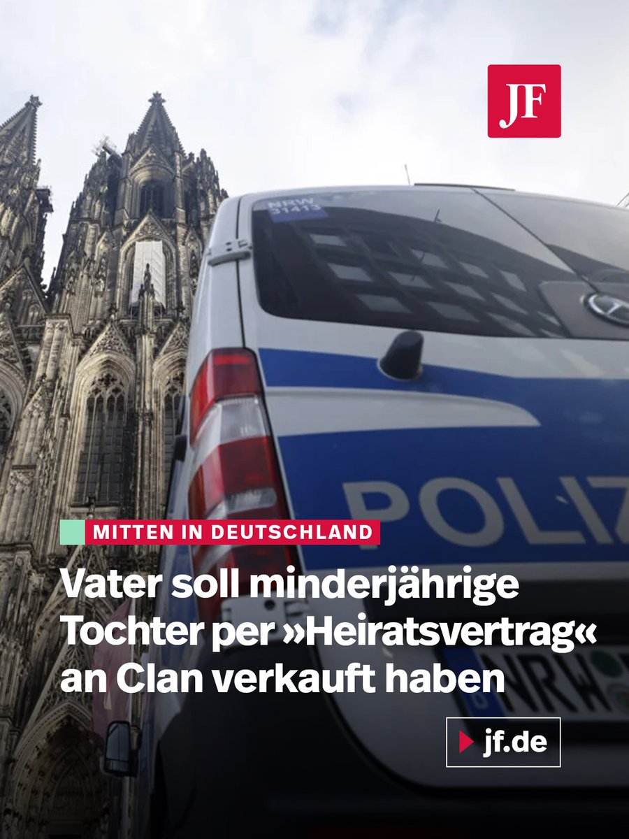 Ein sichergestellter „Heiratsvertrag“ dokumentiert den Verkauf eines minderjährigen Mädchens an eine Kölner Clan-Familie. Das Formular deutet auf eine systematische Praxis hin – nun befaßt sich die Justiz mit dem Fall. Mehr dazu: jungefreiheit.de/politik/deutsc…