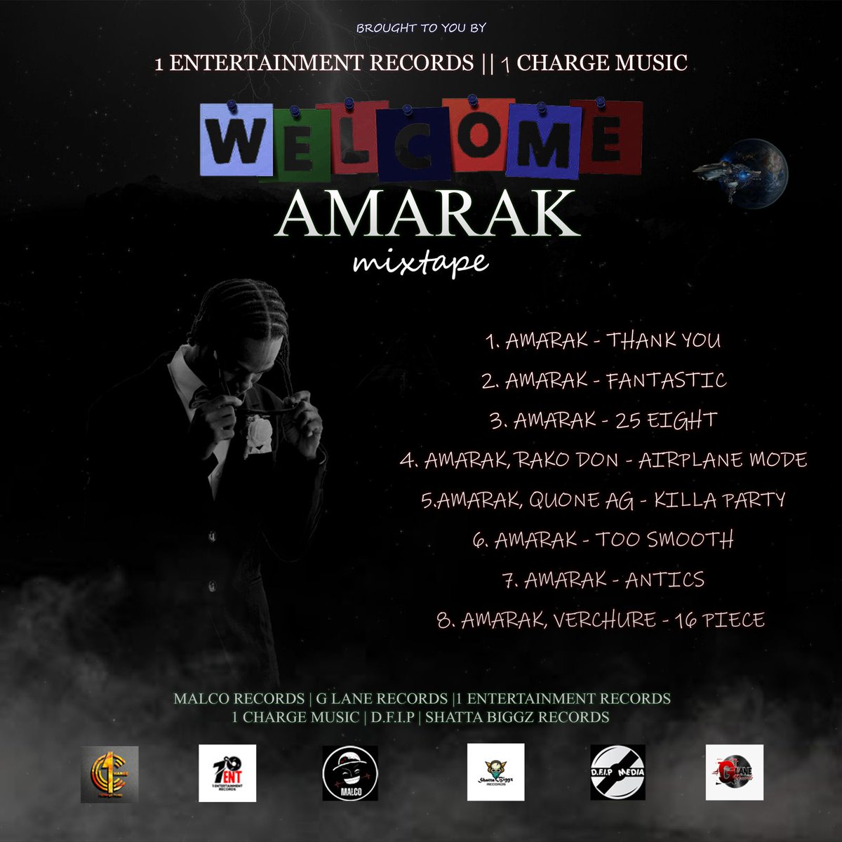 GLaneRecords's tweet photo. #WelcomeAmarakMixTap Now Out On All Music Platforms 🎶 Go Stream It Now Now #Amarak x #Verchure #16Piece 

Track #8 produced by #GLaneRecords #Iggydon https://t.co/XlfuQ1ifp2