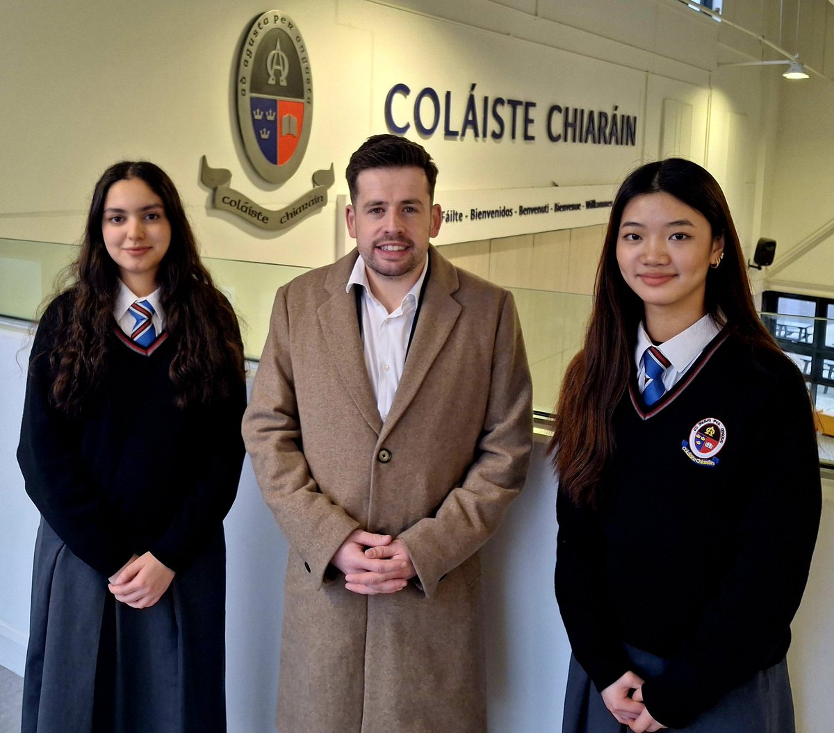 Many thanks to current <a href="/labour/">The Labour Party Ireland</a> TD for Limerick City and past pupil <a href="/ConorSheehan93/">Conor Sheehan TD</a> for taking the time to participate in an interview today with <a href="/colaiste/">Coláiste Chiaráin</a> 6th Year Economics students Haya Alaorfi and Joy Leming Wang as they prepare the 2026 <a href="/Oide_YEOTY/">Oide Young Economist of the Year</a> National Finals 😊