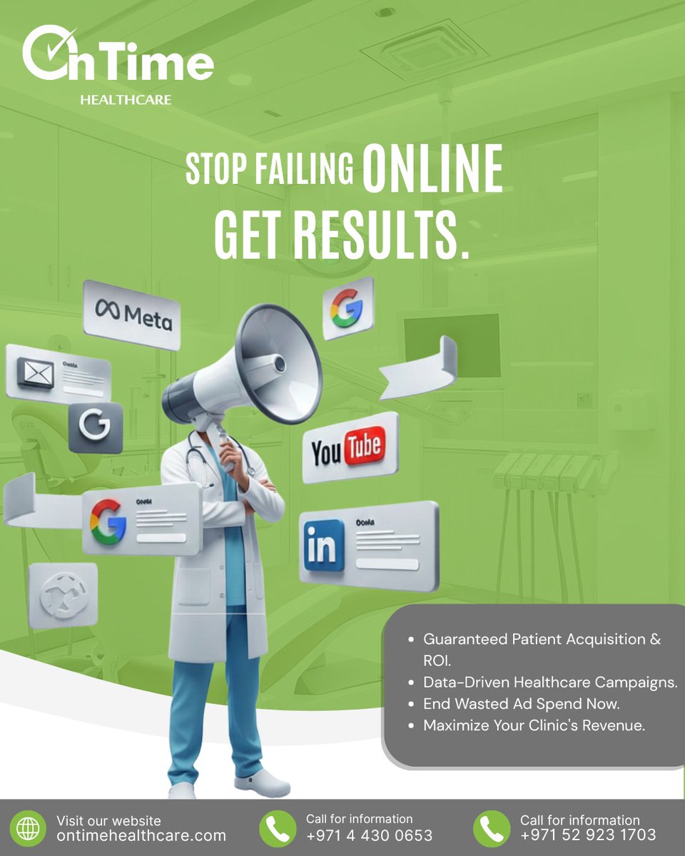 OnTimeHealth's tweet photo. Stop guessing. Start growing.
We help healthcare brands turn clicks into real patients with data-driven digital marketing that actually delivers ROI.

📈 Guaranteed patient acquisition
🎯 Zero wasted ad spend
💡 Smarter healthcare campaigns
🌐 https://t.co/vTtVhAkMx0 https://t.co/FZWg5FE2lg
