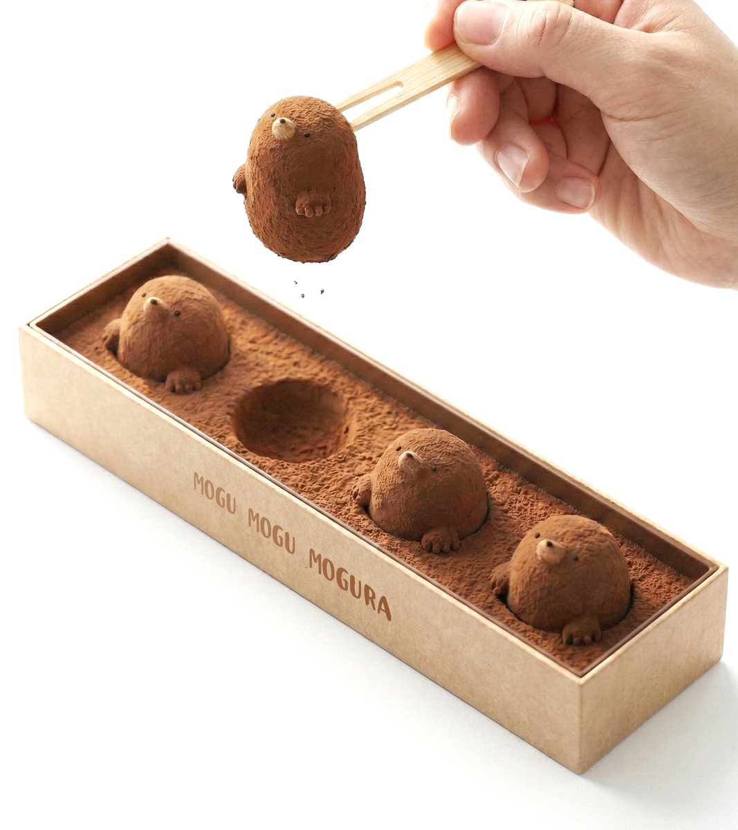 モグラを掘り出すチョコ餅考えました。