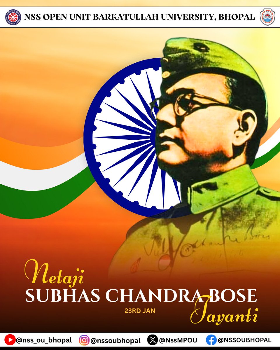 Remembering the fearless leader who taught us to dream of a free India.
Netaji Subhas Chandra Bose Jayanti 🇮🇳