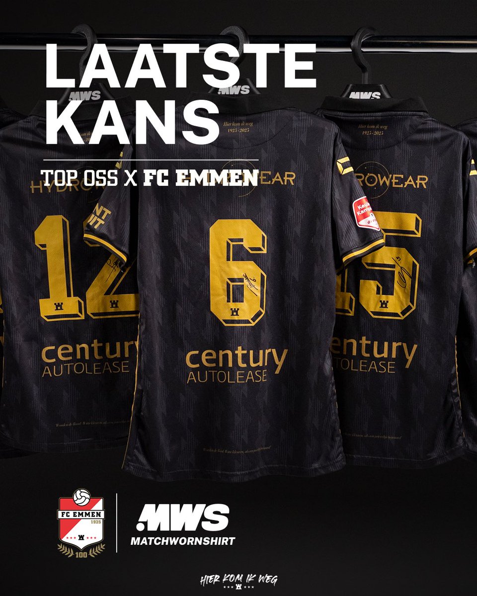 𝐃𝐞 𝐥𝐚𝐚𝐭𝐬𝐭𝐞 𝐤𝐚𝐧𝐬 op een 𝐰𝐞𝐝𝐬𝐭𝐫𝐢𝐣𝐝𝐠𝐞𝐝𝐫𝐚𝐠𝐞𝐧 𝐬𝐡𝐢𝐫𝐭! 🙌

Bemachtig dit gesigneerde uitshirt en draag bij aan FC Emmen Naoberschap! ❤️

👉 l.matchwornshirt.com/fc-emmen-1

#topEMM #100jaarEmmen #VanOnsVeurAltied #HIERKOMIKWEG