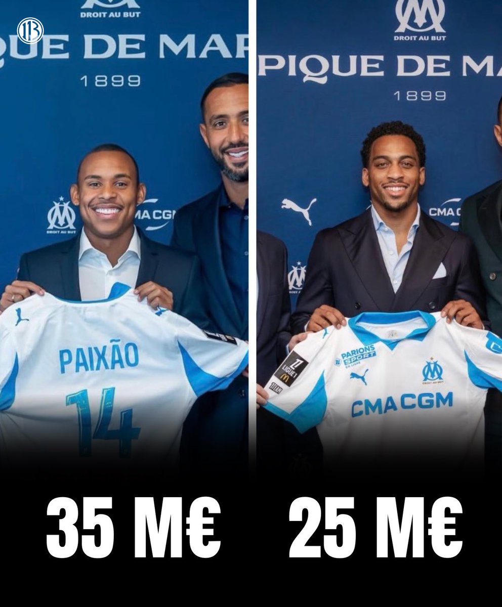 💰L’OM aura déboursé 34,5 M€ hors bonus pour ces deux joueurs, valorisés à 60 M€ à eux deux. #TeamOM