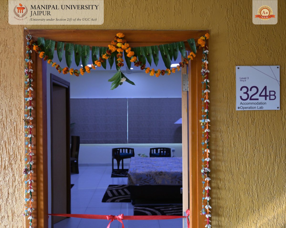 Jaipur_Manipal's tweet image. MUJ inaugurated a Model Guest Room at the Department of Hotel Management—setting new standards in hospitality education with industry-ready training.

#MUJ #HospitalityEducation #ExperientialLearning