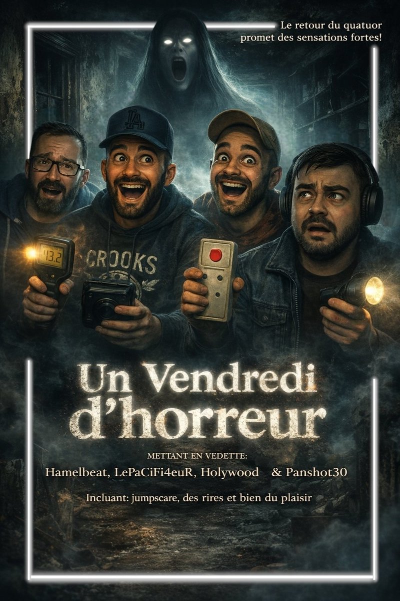 hamelbeat's tweet photo. Bon vendredi à tous, j'espère que vous allez bien?
Le grand retour du classico quator est back ce soir vers 20h. Pour du gros Phasmophobia 😱👻🔥
Ça promet une belle soirée en compagnie de LePaCiFi4euR Holywoodgamingtv &amp; Panshot30
En stream collab entre plus 😁🔥
#Phasmophobia https://t.co/EctKU7U409