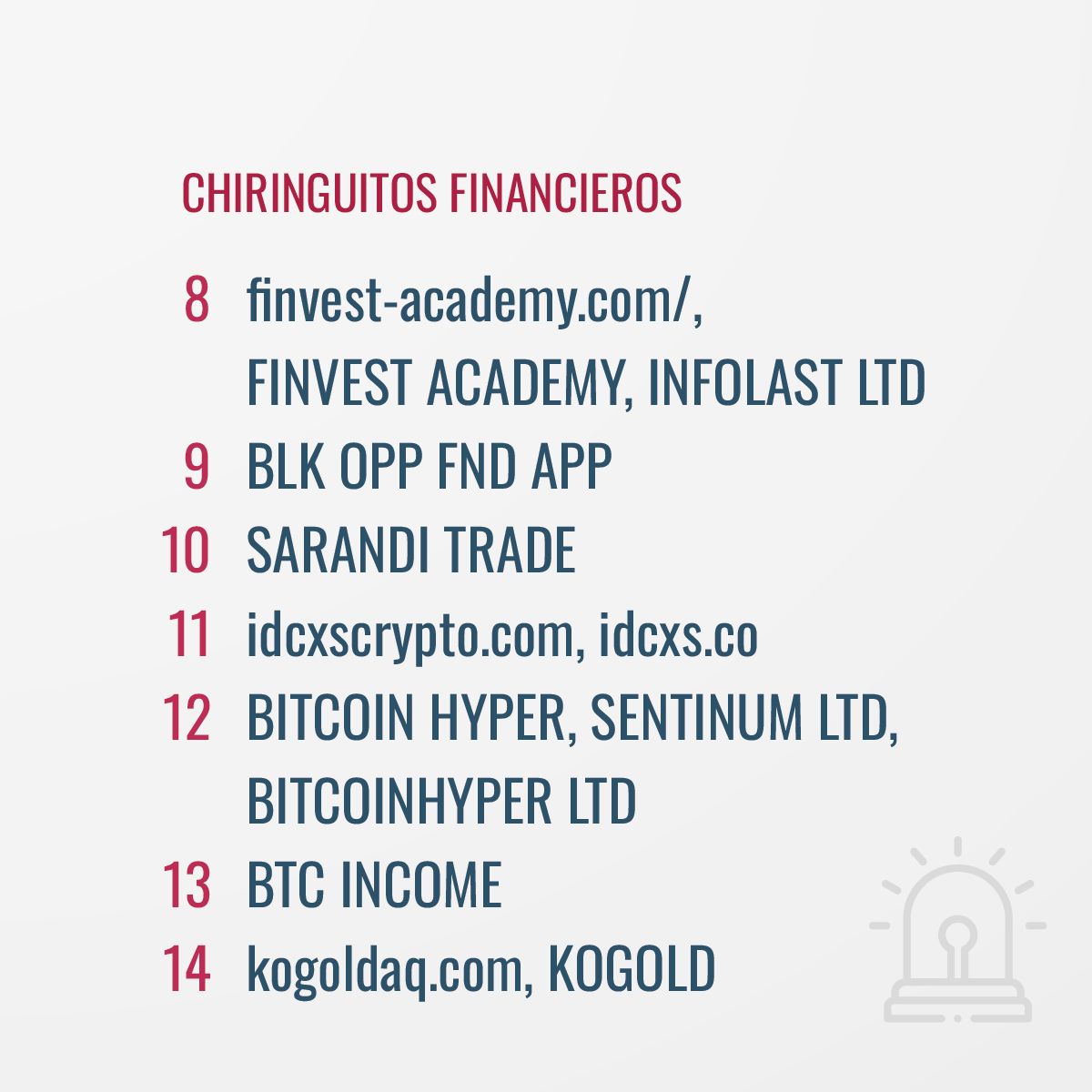 La @CNMV_MEDIOS ⚠️ Comparte el listado de los últimos  #ChiringuitosFinancieros detectados: ▪️https://t.co/nqozIZOOOS, GATEWAY  AFFILIATE MARKETS, GATEWAYAFFILIATEMARKET ▪️extlimited .com (clon)  ▪️EZFINANCE-SOLUTION ▪️JUSTCHILLPTY ▪️IRAFLOXI ...