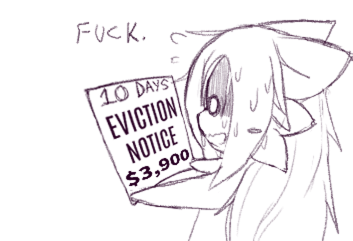 NillyKFox's tweet photo. We were supposed to stay here until March 15th, paying $400 a month so we could save up and move into a new place. That was based on a verbal agreement with our landlord.

He’s now changed his mind, and according to him, we suddenly owe $3,900 and have until the 31st to pay it. https://t.co/gNDngjENJM
