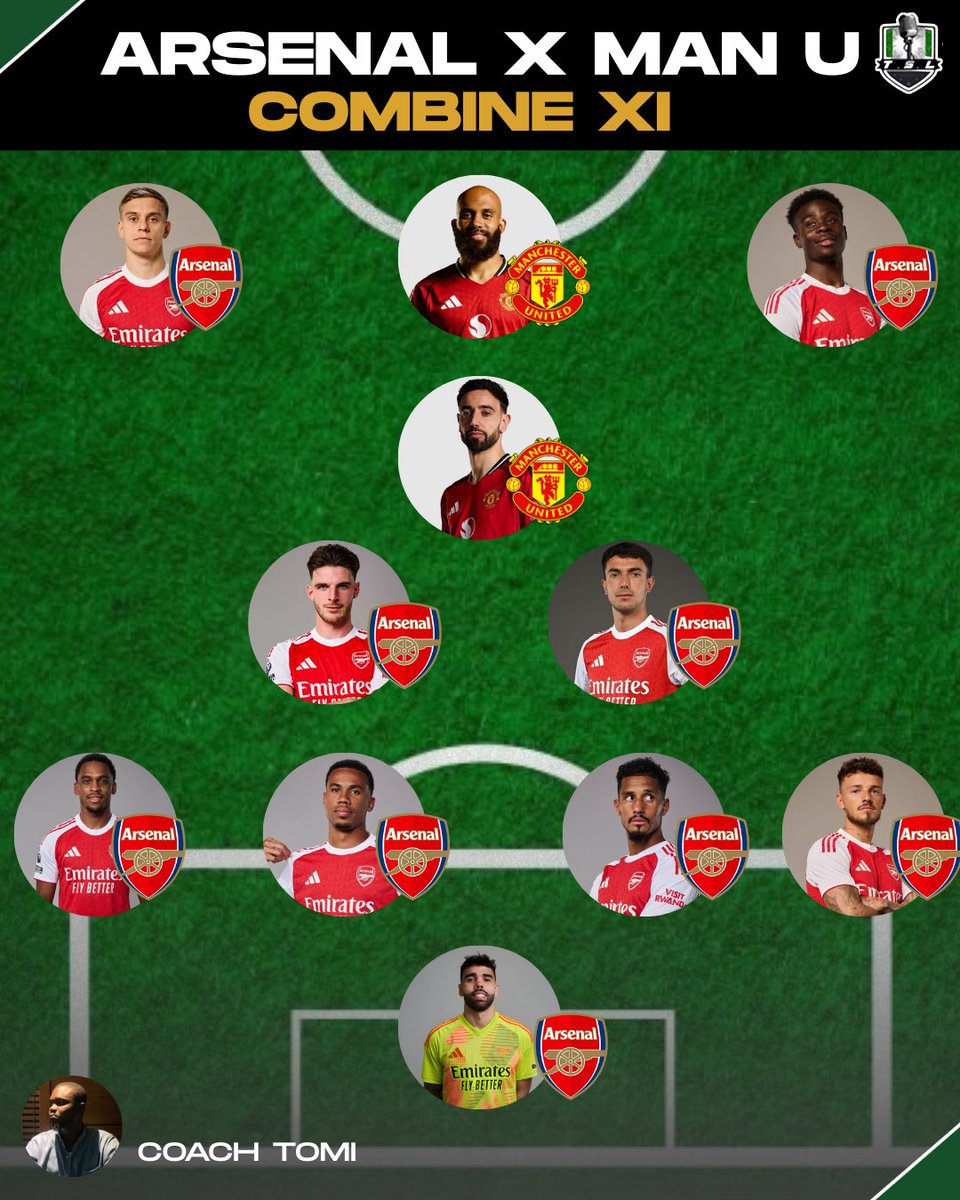 HomeofTSL's tweet image. Some TSL members named their Arsenal x Manchester United combined starting XI 

Whose side are you on?🤔