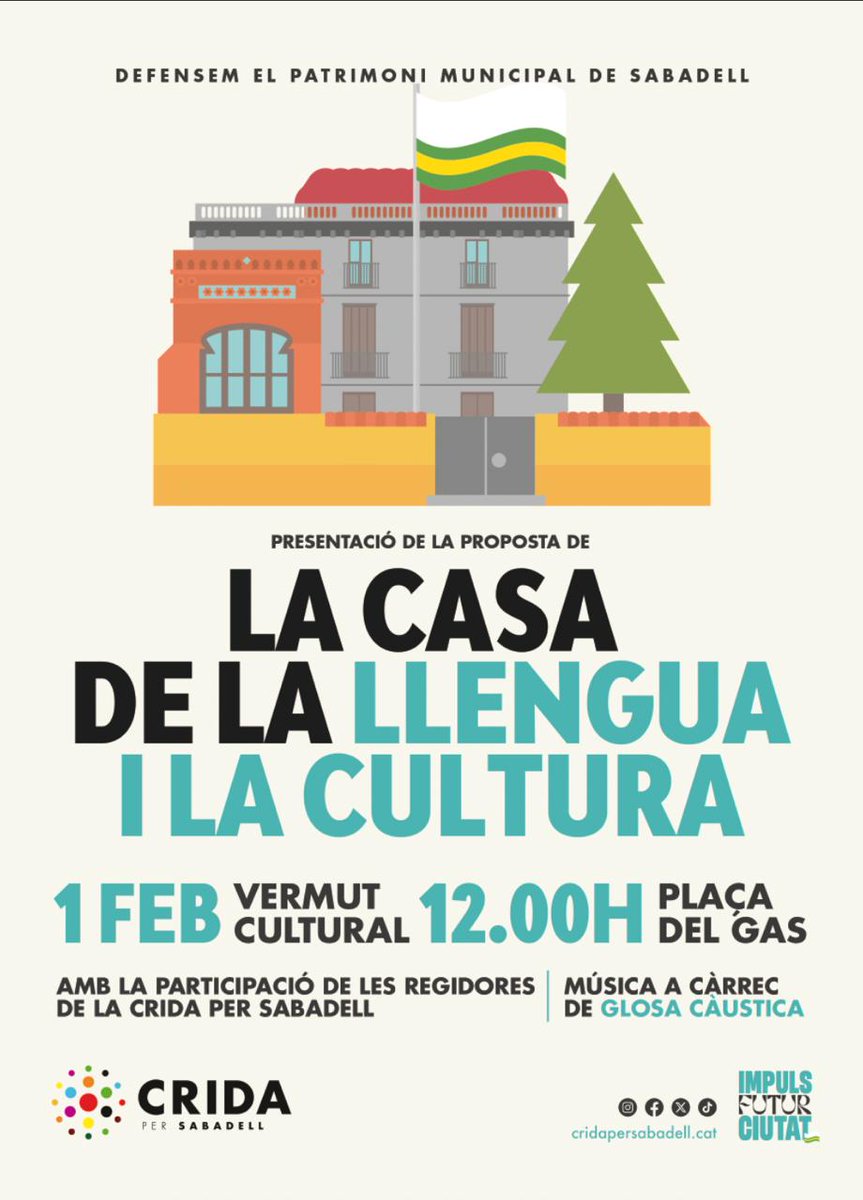 🔊La Casa Grau no es ven, no s’abandona i no es privatitza.
Vine a fer el vermut i a compartir amb nosaltres!
 📆1 de febrer
 🕢12.00 h
📍 Plaça del Gas
 I per acabar, estarem acompanyats de la música de Glosa Càustica!🎶
Impuls. Futur. Ciutat.