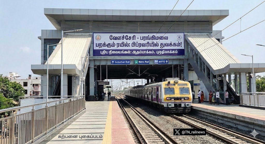 TNRailinfo's tweet photo. சென்னைவாசிகளே தயார்! வேளச்சேரி - பரங்கிமலை பறக்கும் ரயில் பிப்ரவரியில் துவக்கம்!

#சென்னை: பல ஆண்டுகளாகக் கிடப்பில் இருந்த வேளச்சேரி முதல் பரங்கிமலை வரையிலான பறக்கும் ரயில் சேவைத் திட்டம், ஒருவழியாக முடிவுக்கு வந்துள்ளது. வரும் பிப்ரவரி மாதம் (February 2026) முதல் இந்த ரயில் சேவை பொதுமக்களின் பயன்பாட்டிற்கு வரும் என ரயில்வே அதிகாரிகள் நம்பிக்கை தெரிவித்துள்ளனர்.

பொங்கலுக்கே வரும் என்று எதிர்பார்த்த நிலையில், சில நிர்வாகக் காரணங்களால் தள்ளிப்போன திறப்பு விழா, இம்முறை உறுதியாக நடைபெறும் எனத் தெரிகிறது.

🚅 லேட்டஸ்ட் அப்டேட்ஸ் என்ன?

வெற்றிகரமான சோதனை: டீசல் இன்ஜின்களைக் கொண்டு நடத்தப்பட்ட வெள்ளோட்டம் (Trial Run) வெற்றிகரமாக முடிந்துவிட்டது.

பாதுகாப்பு ஆய்வு மட்டுமே பாக்கி: இனி ரயில்வே பாதுகாப்பு ஆணையரின் (CRS - Commissioner of Railway Safety) ஆய்வு மட்டுமே பாக்கியுள்ளது. தண்டவாளங்கள், சிக்னல் மற்றும் மின்சார இணைப்புகளை ஆய்வு செய்து அவர் 'டிக்' அடித்தவுடன், ரயில் சேவை தொடங்கிவிடும்.

புதிய நிலையங்கள்: இந்த 5 கி.மீ நீட்டிப்புப் பாதையில் ஆதம்பாக்கம், புழுதிவாக்கம், 
என இரண்டு புதிய, பளபளக்கும் ரயில் நிலையங்கள் கட்டப்பட்டுள்ளன.
திட்ட மதிப்பு: சுமார் ரூ. 734 கோடி செலவில் இந்தத் திட்டம் முடிக்கப்பட்டுள்ளது.

🚇 ஏன் இது மிக முக்கியம்?

மெகா போக்குவரத்து ஹப் (Mega Hub): பரங்கிமலை ரயில் நிலையம் இனி சென்னையின் மிக முக்கியமான போக்குவரத்து மையமாக மாறுகிறது. ஒரே இடத்தில் புறநகர் ரயில், மெட்ரோ ரயில் மற்றும் பறக்கும் ரயில் (MRTS) என மூன்றும் இணைவதால் பயணிகள் நினைத்த இடத்திற்கு ஈஸியாகச் செல்லலாம்.

யாருக்கு லாபம்?: வேளச்சேரி, மடிப்பாக்கம், பள்ளிக்கரணை, நங்கநல்லூர் பகுதி மக்களுக்கு இது மிகப்பெரிய வரப்பிரசாதம். பேருந்துகளில் நெரிசலில் சிக்கித் தவித்தவர்களுக்கு இனி 'ஜில்'லென்று ரயில் பயணம் காத்திருக்கிறது.

2007-ல் தொடங்கப்பட்ட இத்திட்டம், மெட்ரோ பணிகள் மற்றும் நிலம் கையகப்படுத்துதல் சிக்கல்களையெல்லாம் தாண்டி, இதோ இன்னும் சில வாரங்களில் உங்கள் பயன்பாட்டிற்கு வரவுள்ளது!

வருமா ?