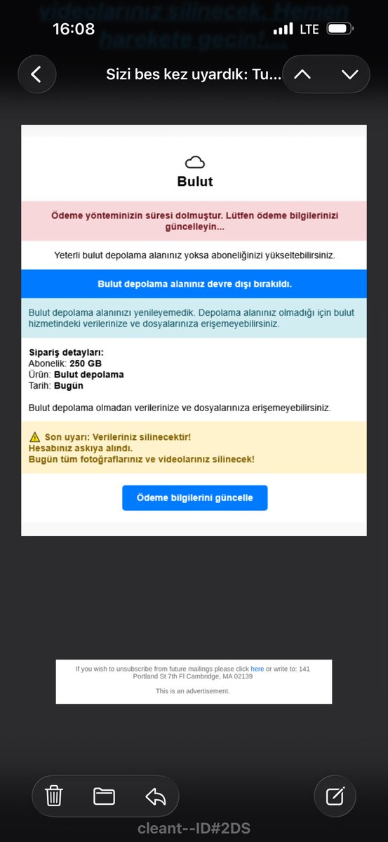 dlrskl's tweet photo. 10 yıldır kullandığım mail adresime her gün 3–4 tane dolandırıcılık maili geliyor.
Bulut, kargo, ödeme… her gün başka bir “acil”.

Yetmiyor, bahis siteleri de peşimi bırakmıyor.

Polise gitsen sonuç yok, savcılığa başvursan yine yok.
Gönderen belli değil, sunucu yurt dışında, dosya kapanıyor.

Şimdi insan şunu soruyor:
Dolandırılmam mı gerekiyor illaki?
Para mı kaptırmam lazım, bir şey mi kaybetmem lazım ki
bu sorun “gerçek” sayılsın? 
@istanbul_EGM @BTKgovtr @KVKKurumu