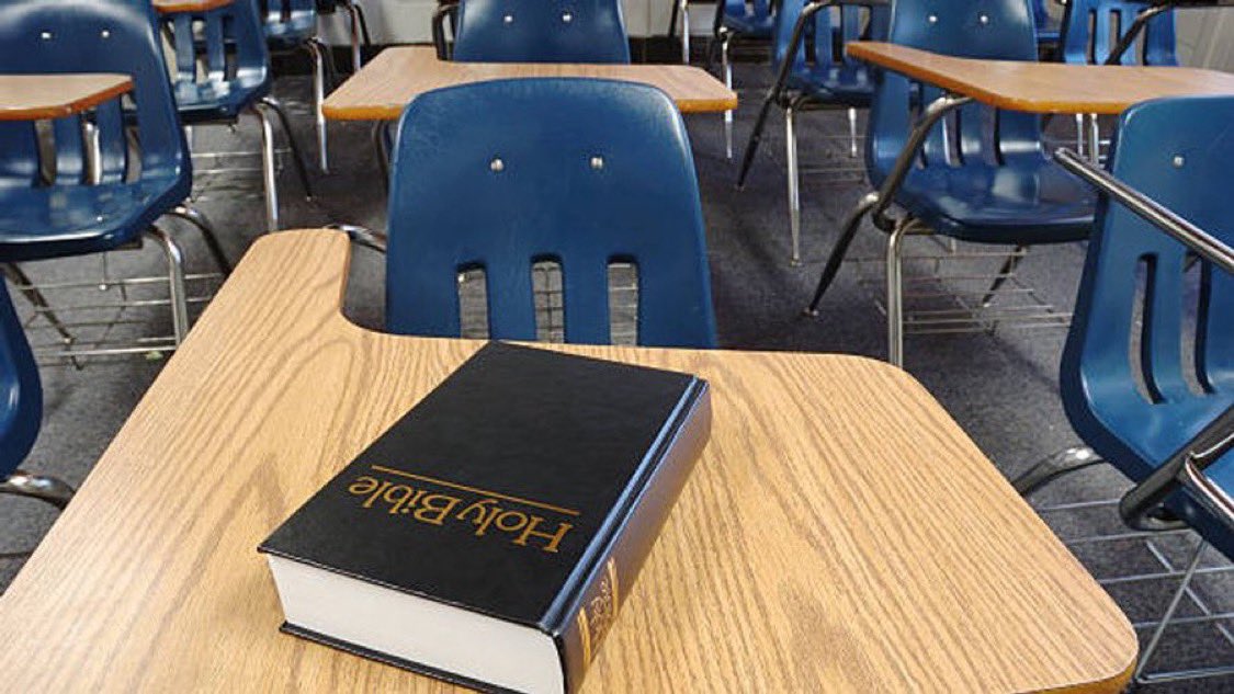 Hoopss's tweet image. All public schools should be required to teach the Bible, effectively immediately. 

Any teacher who refuses should lose their license.
