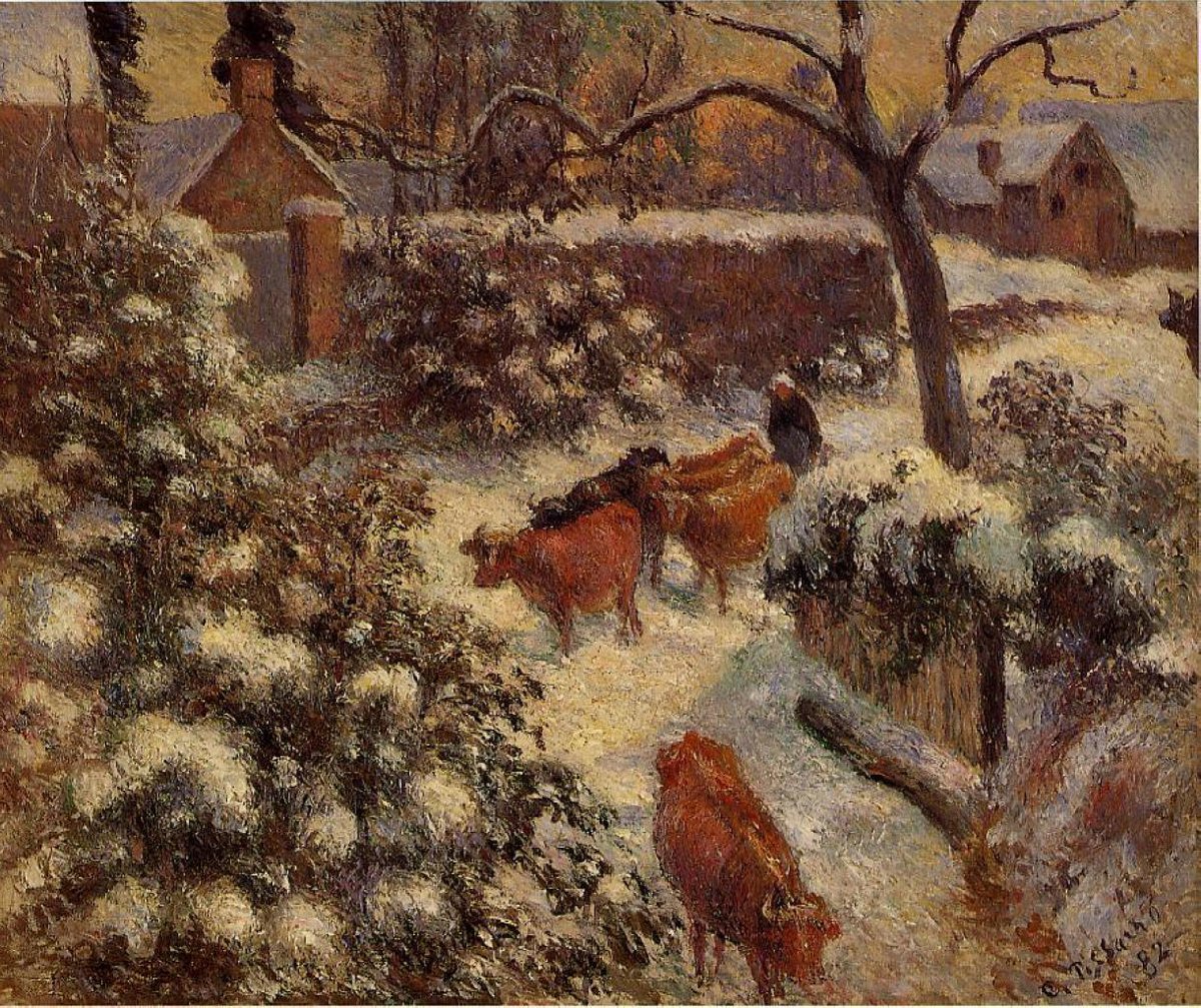 Snow Effect in Montfoucault #artbots #pissarro