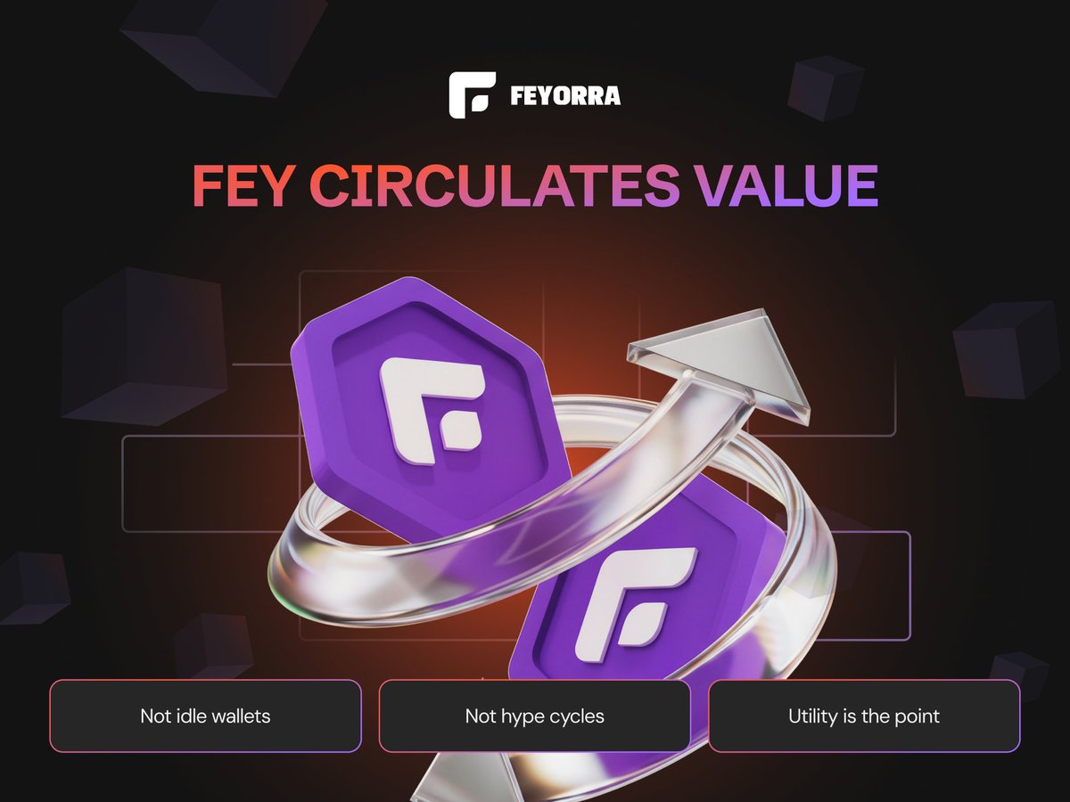 FEY exists to circulate value inside an ecosystem 🔄 
Not to sit idle in wallets. 
Not to rely on hype cycles.

Utility is the point.