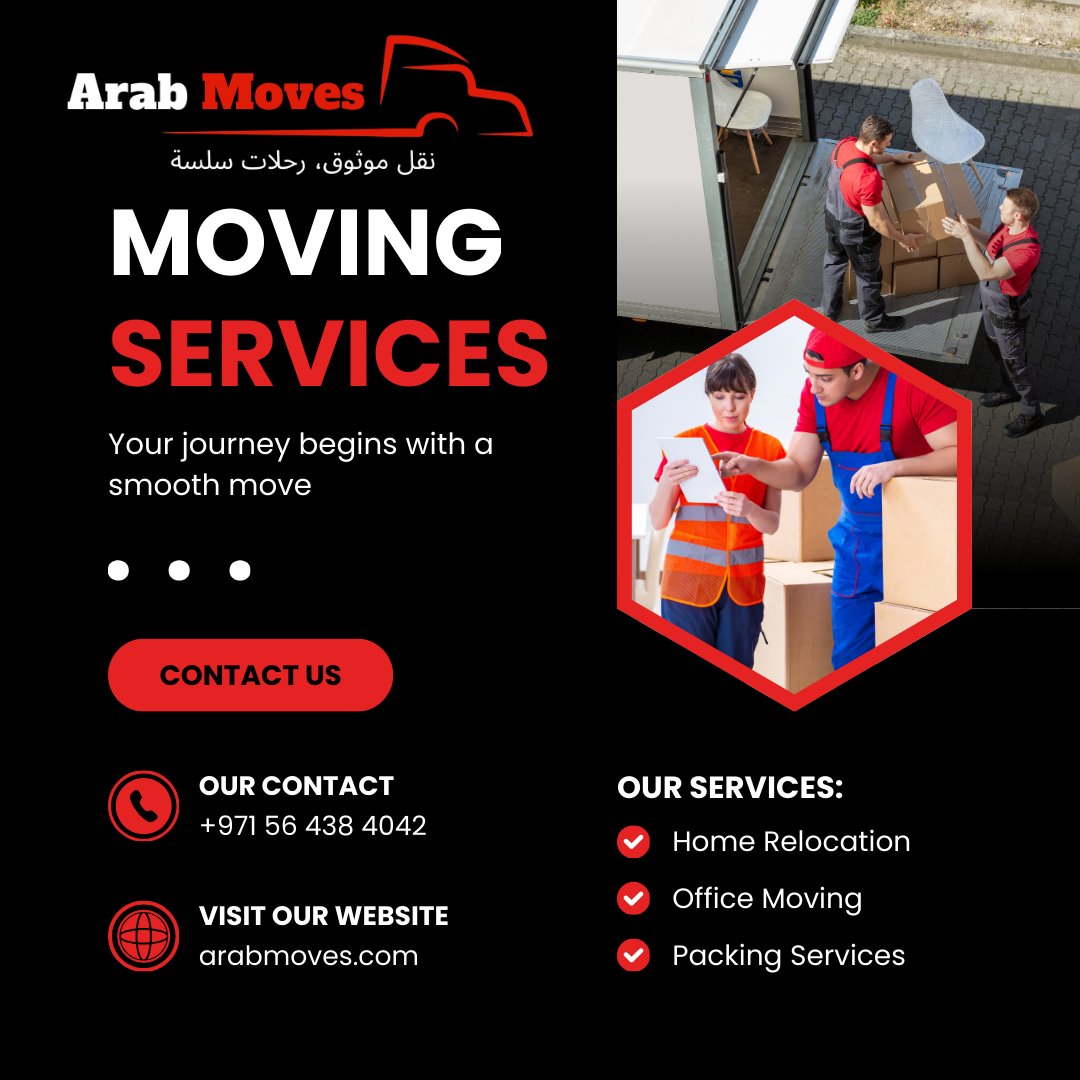 arabmovesuae's tweet image. Smooth Moves, Every Time   "Arab Moves ensures your relocation is simple, safe, and stress-free 🚛." 📞 Call/WhatsApp: +971 56 438 4042 📧 Email: contact@arabmoves.com 🌐 Website: arabmoves.com
Hashtags: #ArabMoves #DubaiMoves #RelocationMadeEasy #MovingDay