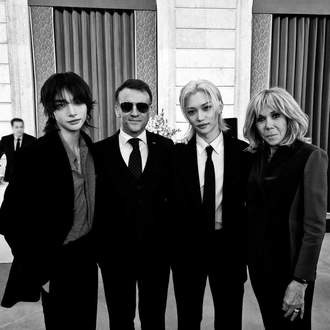 Hyunjinr's tweet image. 23.01.26 ./ The moments at Le Gala des Pièces Jaunes.