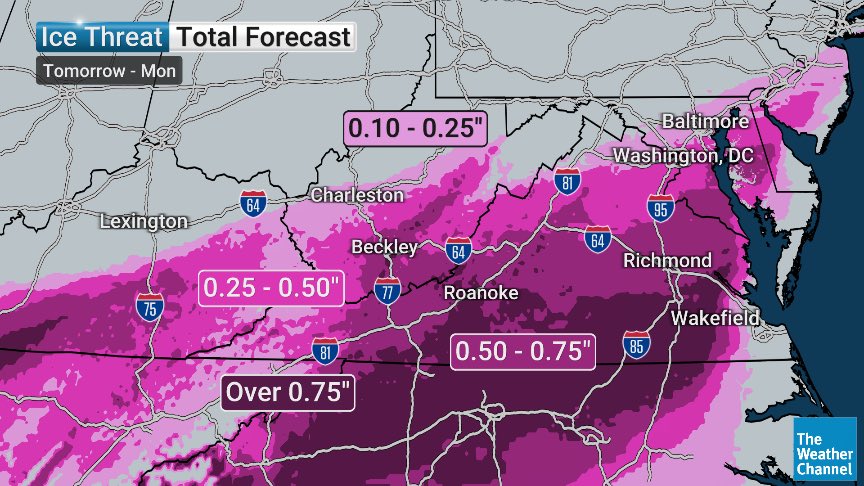 ⚠️ URGENT: Winter Storm Fern is a Major Threat ⚠️

The latest data (Friday morning 1/23/26) from <a href="/weatherchannel/">The Weather Channel</a> shows Winter Storm Fern becoming a massive system. We aren't just looking at snow—the ice threat across the South and Mid-Atlantic is severe.

Significant ice
