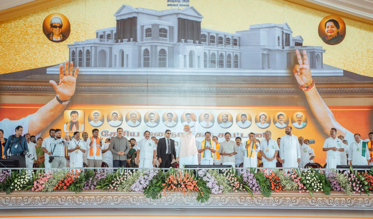 annamalai_k's tweet photo. Tamil Nadu witnessed a powerful address by our  Hon PM Thiru @narendramodi avl today at Madhuranthagam – his first visit to our state in 2026, offered from the sacred soil of Eri Katha Ramar. He fondly recalled Puratchi Thalaivar MGR’s birth anniversary and prayed for the well-being, prosperity and dignity of every citizen of Tamil Nadu.

Our beloved PM asserted that TN is ready for change. The massive public response sent one message loud and clear: Tamil Nadu wants NDA governance, and the countdown to the exit of the DMK government has begun.

Hon PM exposed how the DMK has reduced governance in Tamil Nadu to “CMC rule” – Corruption, Mafia, Crime – with no democracy, no accountability, only family control. He underlined that in DMK there are four routes to rise: dynasty, corruption, abusing women and abusing our culture, and said that a NDA double-engine government in TN has become inevitable. 

Our Hon PM presented hard facts on development. During the UPA years, TN was neglected, but in the last 11 years, the NDA government has given over ₹3 lakh crore to TN in devolution alone – three times more than under UPA – and more than ₹11 lakh crore in total support, including 7 times higher funding for railway projects.

For our farmers, PM Modi highlighted that ₹12,700 crore has already been credited directly to TN’s farmers under PM-KISAN. For our coastal communities, over 50,000 fishermen have been provided Kisan Credit Cards, strengthening livelihoods and financial security.

He also pointed out that more than ₹3 lakh crore has been disbursed to people of Tamil Nadu under the Mudra scheme, empowering lakhs of youth and small entrepreneurs to stand on their own feet. 

At the same time, he spoke with deep concern about how the DMK’s drug mafia is ruining the future of TN’s youth. Every vote to the NDA, he said, will be a death knell to the drug mafia nurtured and protected by the DMK, and a vote for the safety and dignity of our mothers, sisters and daughters in Tamil Nadu.

He reminded the people that when devotees of Thiruparankundram Deepam were under attack, it was the NDA that stood firmly with them, while the DMK and its allies were busy appeasing their vote bank.

He also reminded that it was the Congress–DMK combine that was responsible for the Jallikattu ban, and that it was the NDA government that worked tirelessly to restore this proud cultural sport of our people, respecting the sentiments and identity of Tamil society.

#NDA4TN (1/6)
