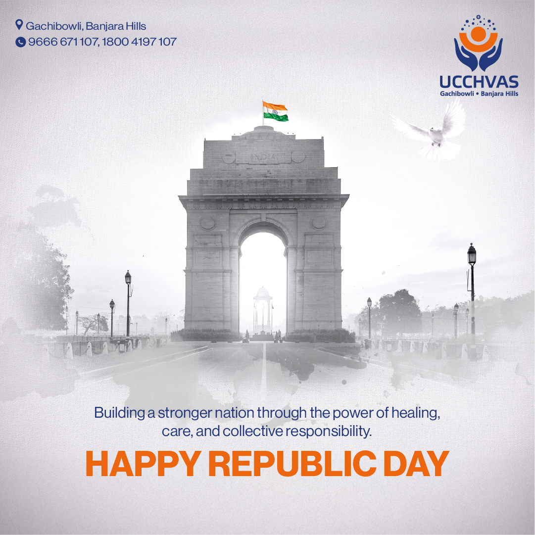 UcchvasC's tweet photo. As India celebrates Republic Day, it acknowledges the strength drawn from difference and the unity forged through shared purpose. Happy Republic Day

#Republicday #Ucchvas #TranstionalCare #RestoringHope #Rehabilitation #Therapy #Patients #Physio #Physiotherapist #Hyderabad https://t.co/8T3a1mejuo