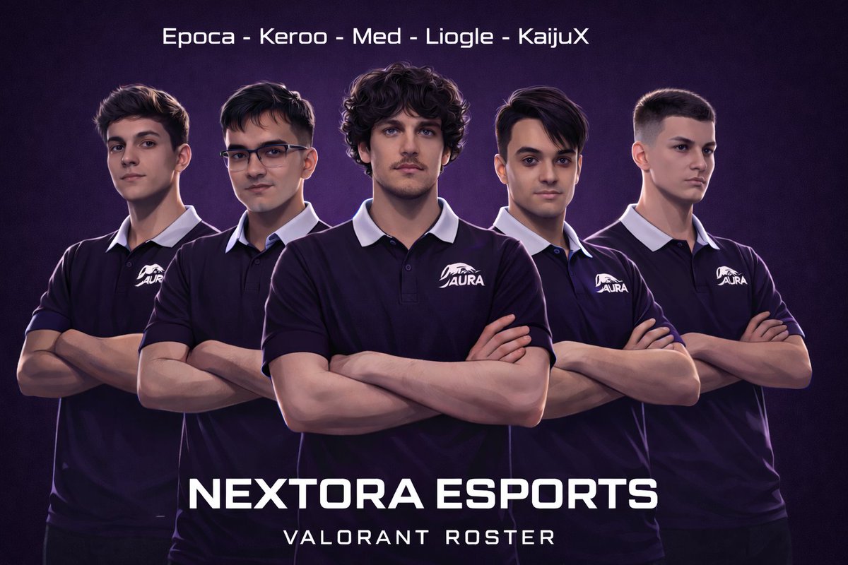 🐐Disiplin, güç ve takım oyunu.

 2026 NEXTORA ESPORTS Valorant kadromuzu duyurmaktan gurur duyarız.

Ömer "Epoca" Çağ
Kerem "Keroo" Yiğit
Efe "Med" Demir
Savaş "Liogle" Dinler
Efe "KaijuX" Turgay

Bu daha başlangıç. 🖤💜